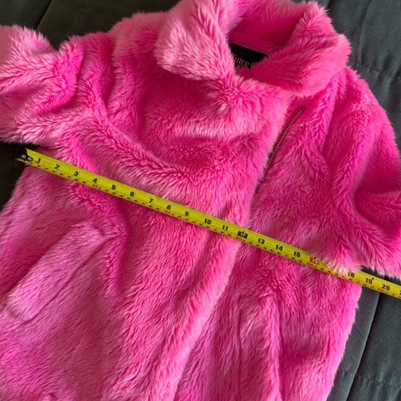 Juicy Couture π π BLACK LABEL Hot Pink Y2K Faux Fur Full Zip Jacket - Picture 5 of 10
